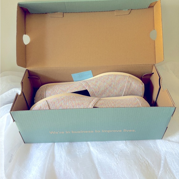 Toms Women’s Size 10 Alpargata Pink Multi Subtle Metallic Knit - Picture 4 of 5